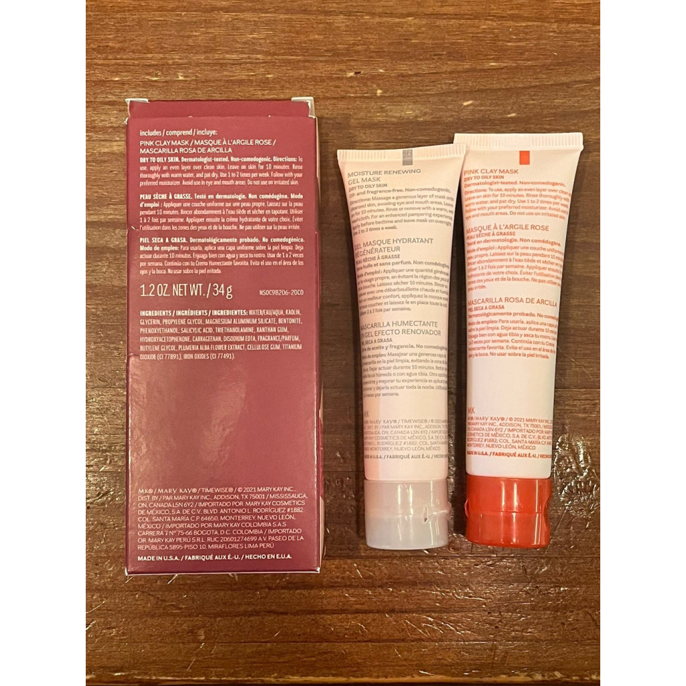 Mary Kay Masking Minis - Pink Clay Mask & Renewal Gel Mask Set 188342 NEW - Picture 2 of 3